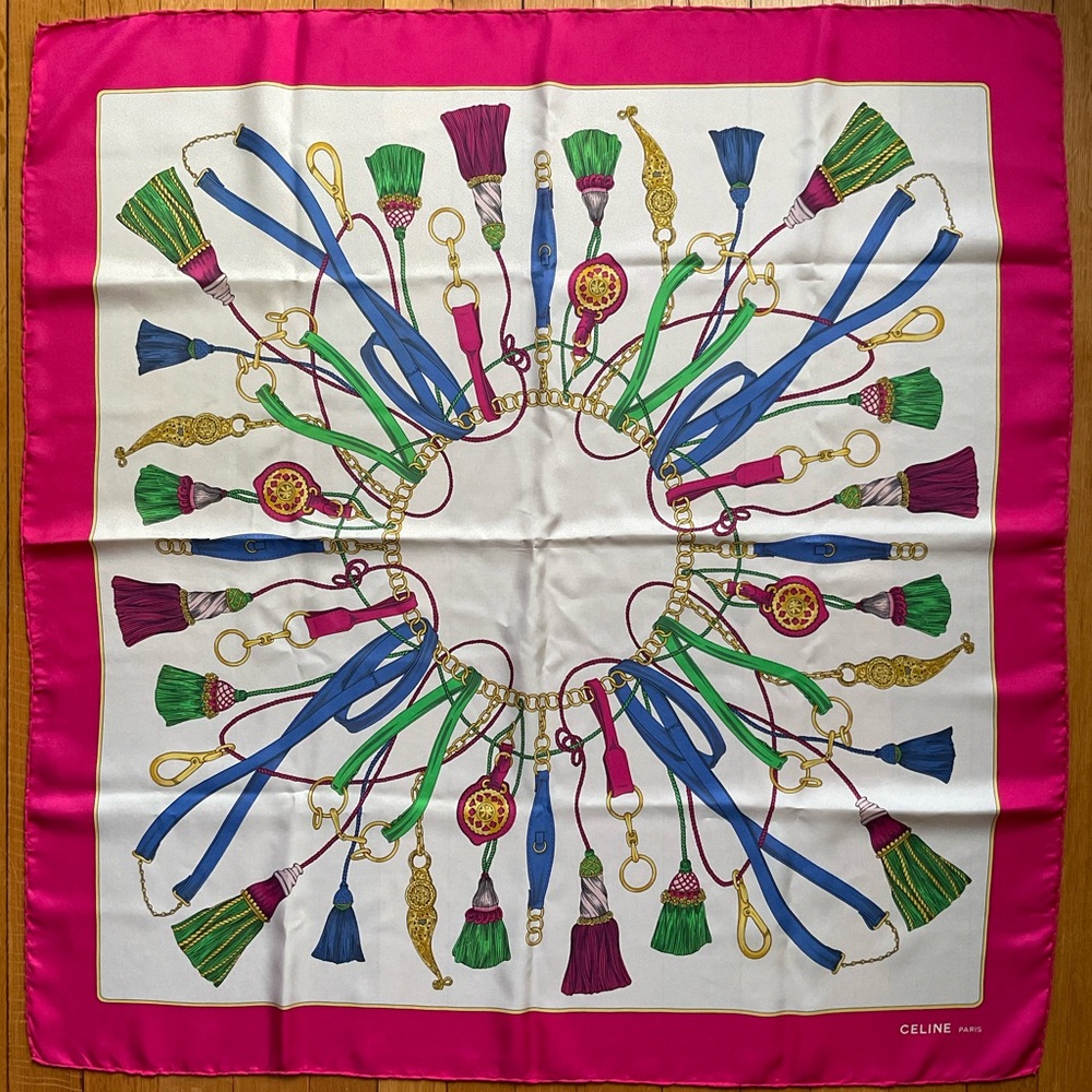 Celine Vintage Silk Scarf 90cm Carre